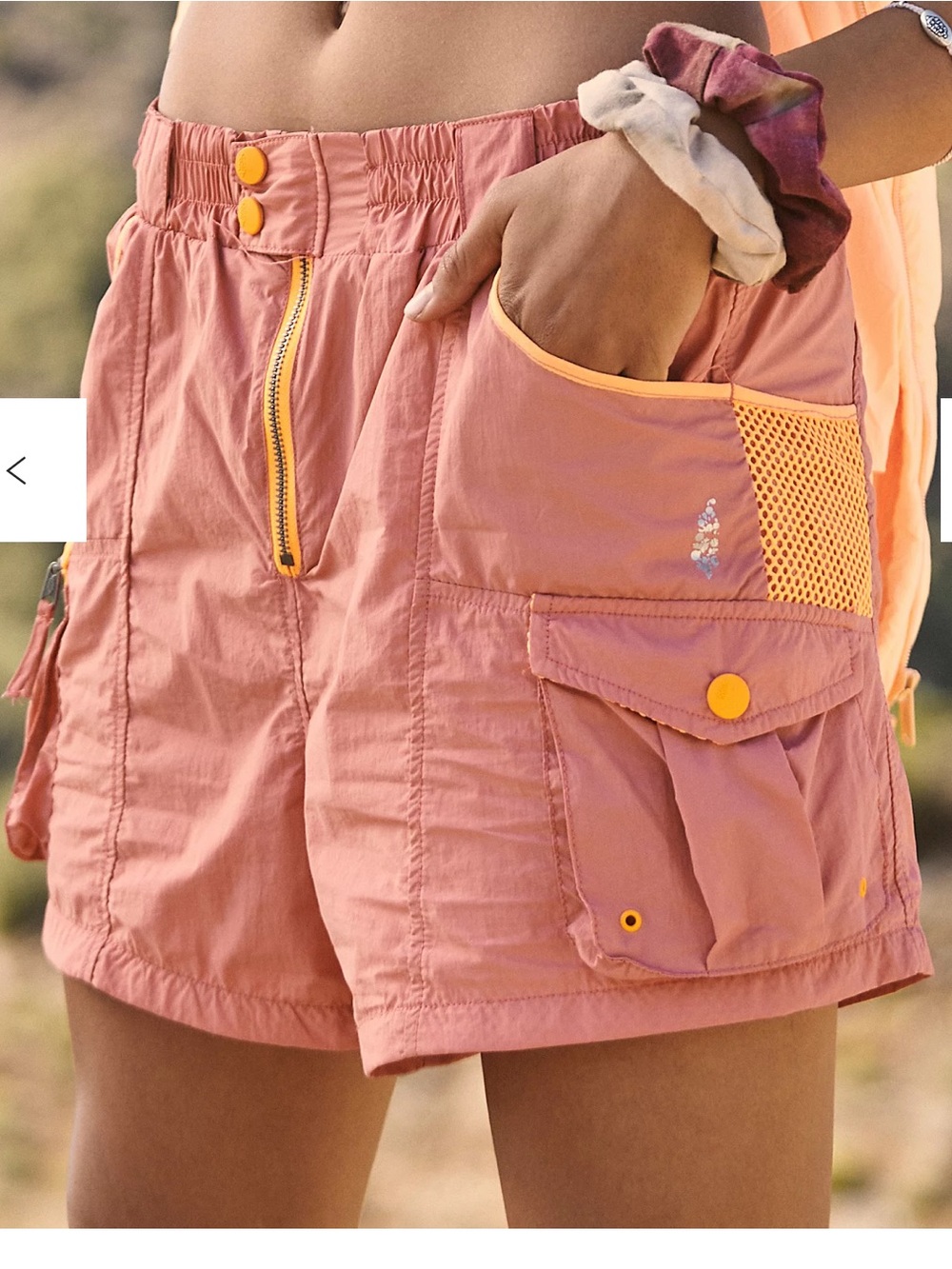 Free People Movement Morning Meadow Cargo Shorts, Size Small